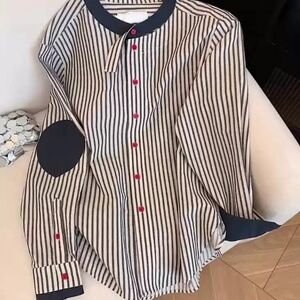 Black Stripe Contrast Elbow Patch Shirt